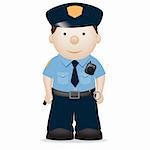 vector character illustration of an american police officer