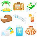 Set with vacations and travel icons