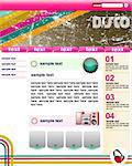retro disco website template - vector