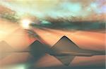 Three pyramids along the Nile River in Egypt.