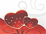 creative artwork with romantic red heart, vector illustration