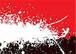 Red and black abstract background with ink splats