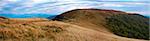 Carpathian Mountains (Ukraine) landscape. Three shots composite picture.