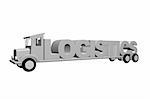 the word logistics on an old truck - 3d illustration