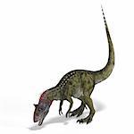 frightening dinosaur cryolophosaurus With Clipping Path over white