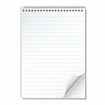 Simple illustrated spiral bound note pad with blue lines