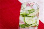 A tasty cucumber carbonated water beverage