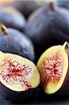 Closeup view of figs sliced in half