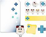 Set of Doctor Day Celebration Day with note, sticker, adhesive, and icons