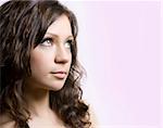 Beautiful fresh brunette portrait in studio shot