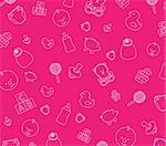 Illustration of pink baby wallpaper background