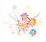 Abstract colorful Background with flower elements