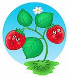 Cute smiling strawberry - color illustration.