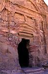 Sextius Florentinus Tomb - tomb in Petra, Jordan. Nabataeans capital city (Al Khazneh). Made by digging a holes in the rocks. Roman Empire period.