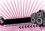 party background design with loudspeakers