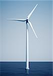 3d rendering of a windturbine on the ocean