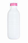 A plastic bottle of fresh milk isolated on white background