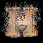 Plastic Burning Letter with true flames and smoke -