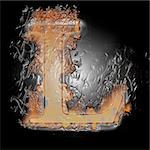 Plastic Burning Letter with true flames and smoke -