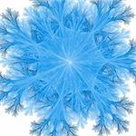 Abstract background. White - blue palette. Raster fractal graphics.
