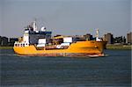 Small gas carrier entering the Port of Rotterdam