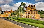 Buildings and Garden of the Royal Palace in Phnom Penh - Cambodia (HDR)