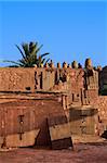 agricultural clay buildings in a moroccan village