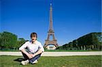 Young man on the Champs de Mars