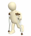 3d puppet - invalid with crutches