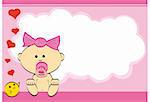 Just a card of a baby girl  In zip file : an illustrator eps file.  The document can be scaled to any size without loss of quality.