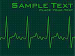 green ecg background with life line and sample text