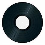 Single gramophone record. High-detailed vector artwork.