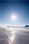 A winter landscape on Spitsbergen Island, Svalbard, Norway