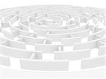 Circular 3d maze of white color
