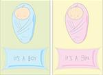 Baby boy and Baby girl announcements