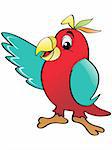 red parrot with white background, vector image