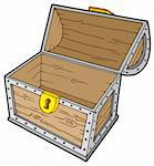 Open empty treasure chest - vector illustration.