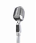 fine 3d image of classic metallic vintage microphone