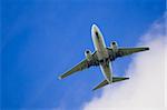 Passenger airplane approaching airport