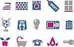 Vector icons pack - Blue-Fuchsia Series, house collection