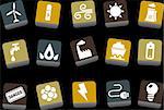 Vector icons pack - Yellow-Brown-Blue Series, energy collection