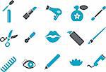 Vector icons pack - Blue Series, make-up collection