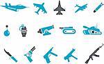 Vector icons pack - Blue Series, weapons collection