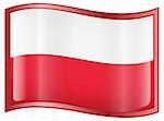 Vector - EPS 9 format. Image - Poland Flag Icon, isolated on white background.