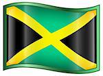 Vector - EPS 9 format. Image - Jamaica Flag Icon, isolated on white background.