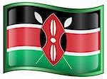 Vector - EPS 9 format. Image - Kenya Flag Icon, isolated on white background.