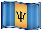 Vector - EPS 9 format. Image - Barbados Flag Icon, isolated on white background.