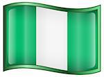 Vector - EPS 9 format. Image - Nigeria Flag Icon, isolated on white background.
