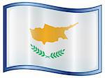 Cyprus Flag Icon, isolated on white background.