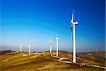 Modern and ecologic generators on top of a hill